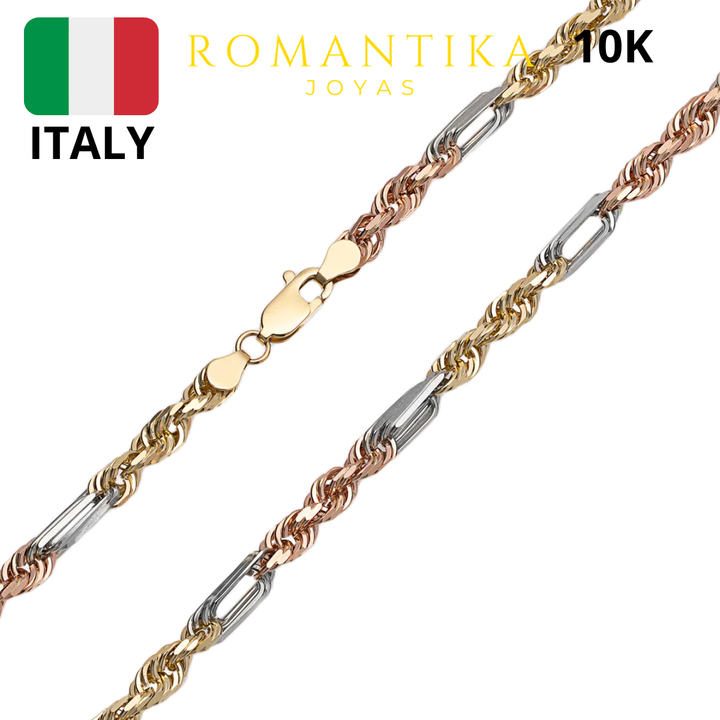 Cadena Milano Tricolor 10k 3mm