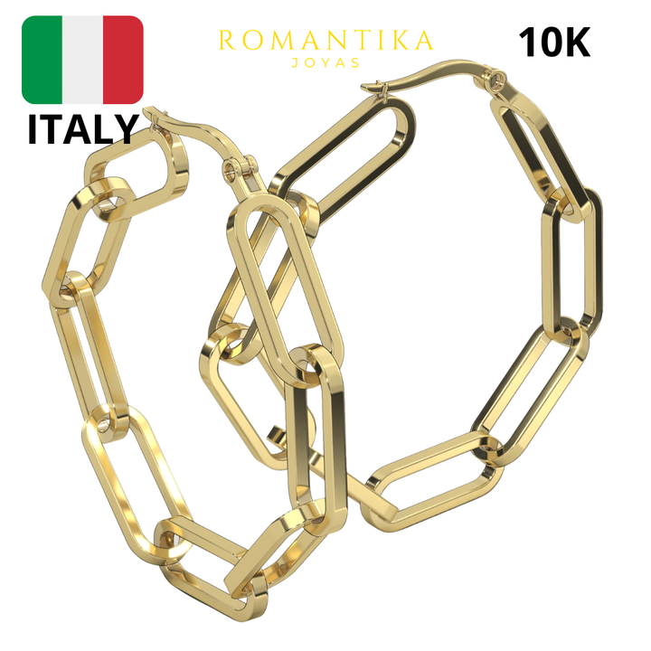 Arete Arracada Paperclip 2.5cm 10k