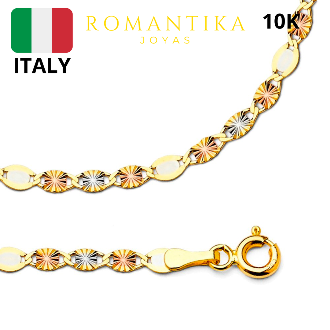 Cadena Valentina Tricolor Estrella 10k 3mm