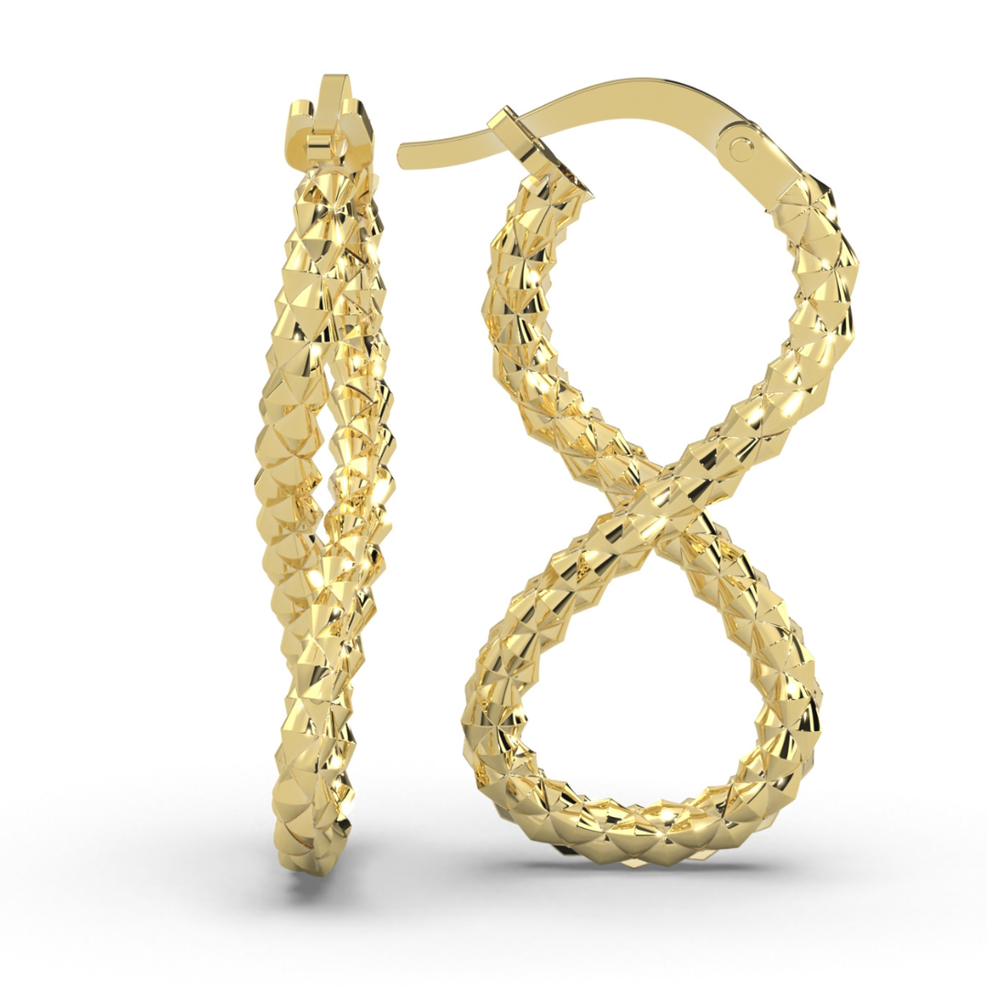 Arete Infinito Facetado Super Brillante 10k