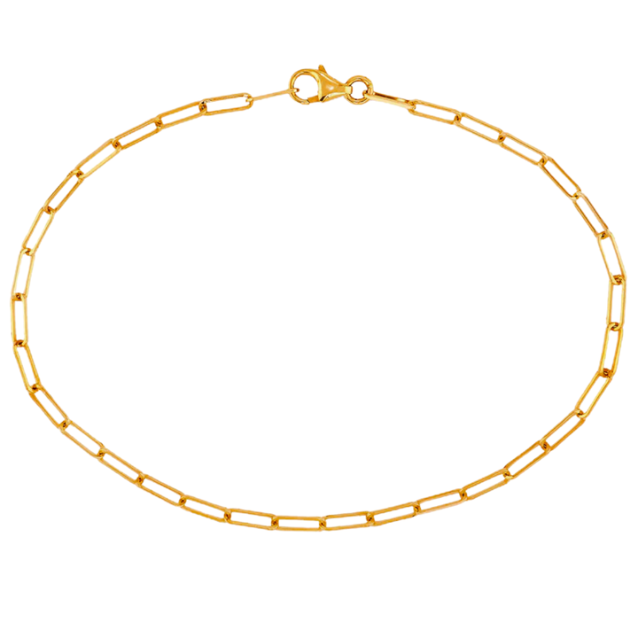Pulsera Paperclip 2mm 18cm 10k
