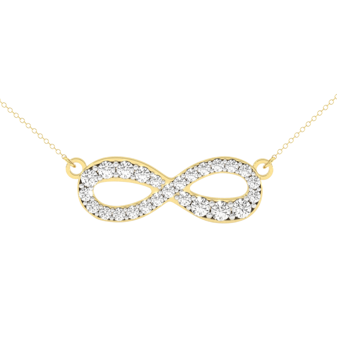 Collar Infinito Brilloso Con Cadena 45cm 10K