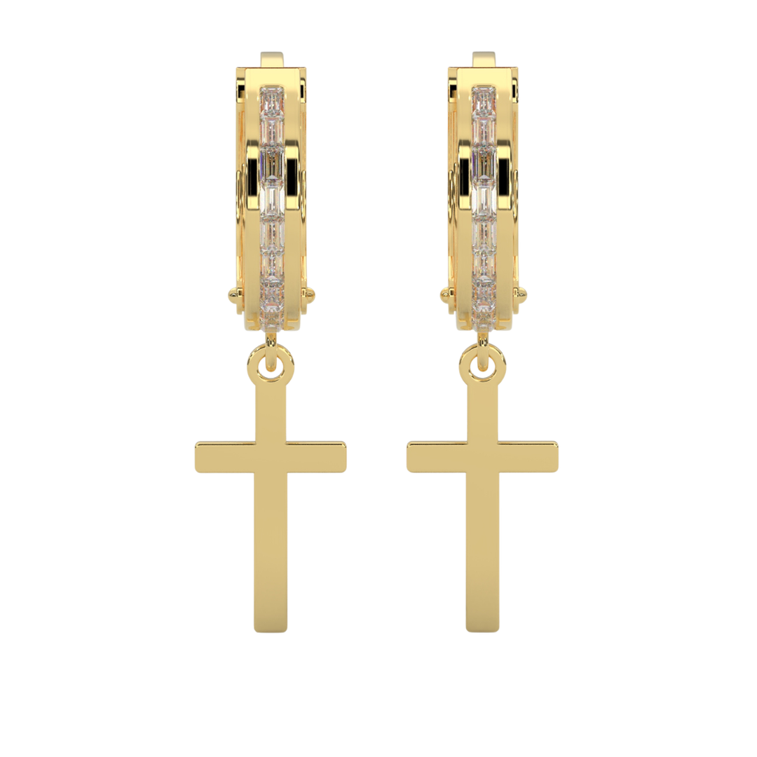 Arracada Cruz 6mm x 2.5mm