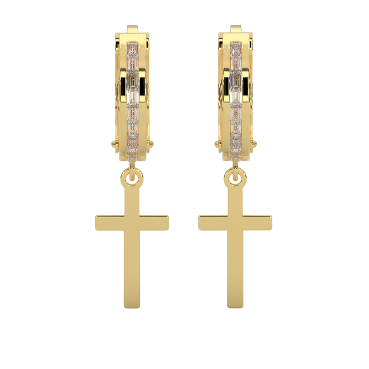 Arracada Cruz 6mm x 2.5mm