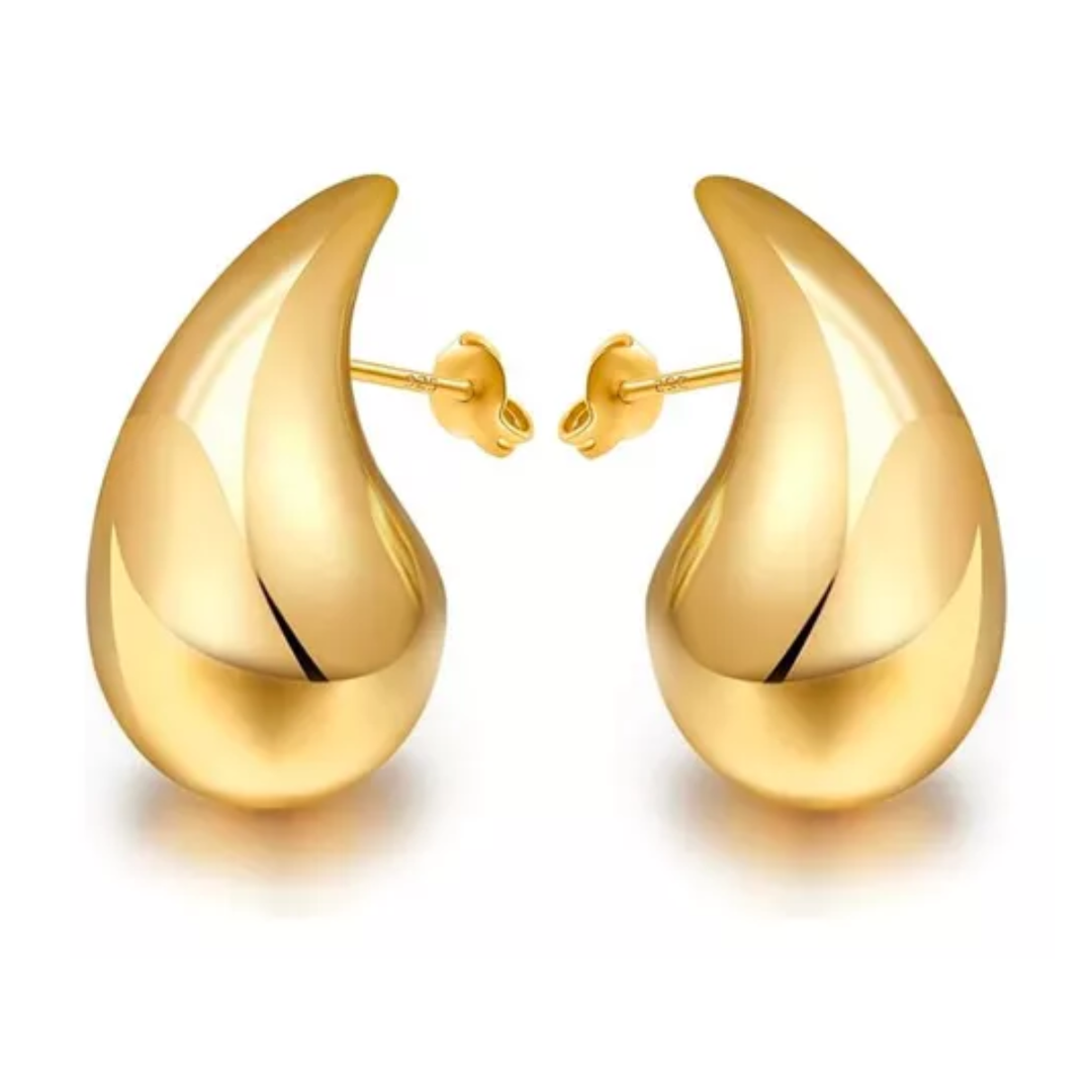 Aretes Lágrima Estilo Bottega 10k