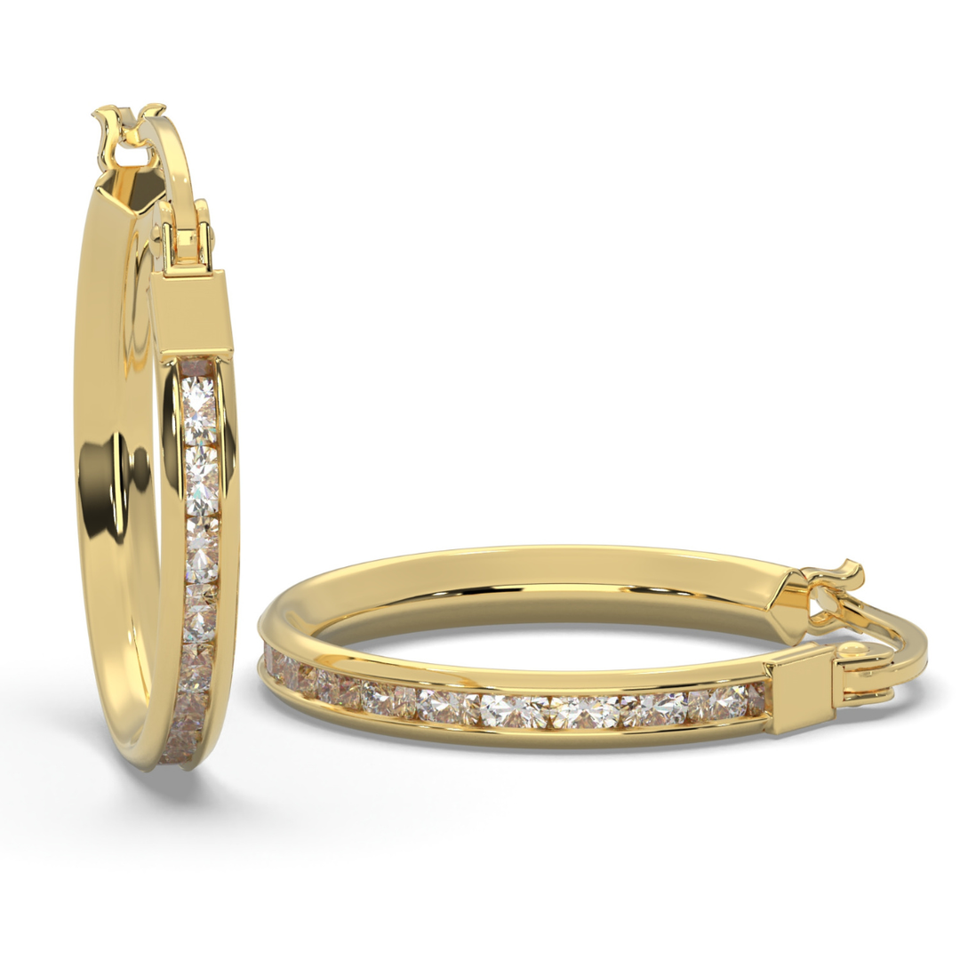 Arracada Con Zirconia 1.5mm x 2.5mm 10k