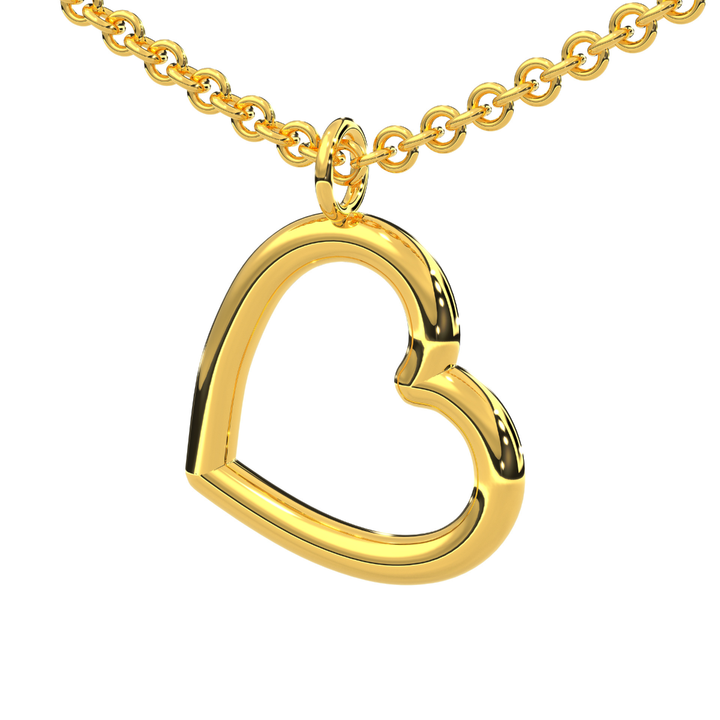 Collar Corazon Grande Tubular 10k
