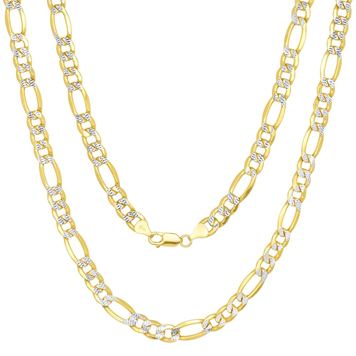 Cadena Figaro 3x1 Diamantada 4mm 14k