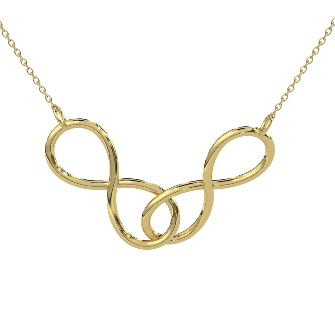 Collar Doble Infinito 45cm 10k