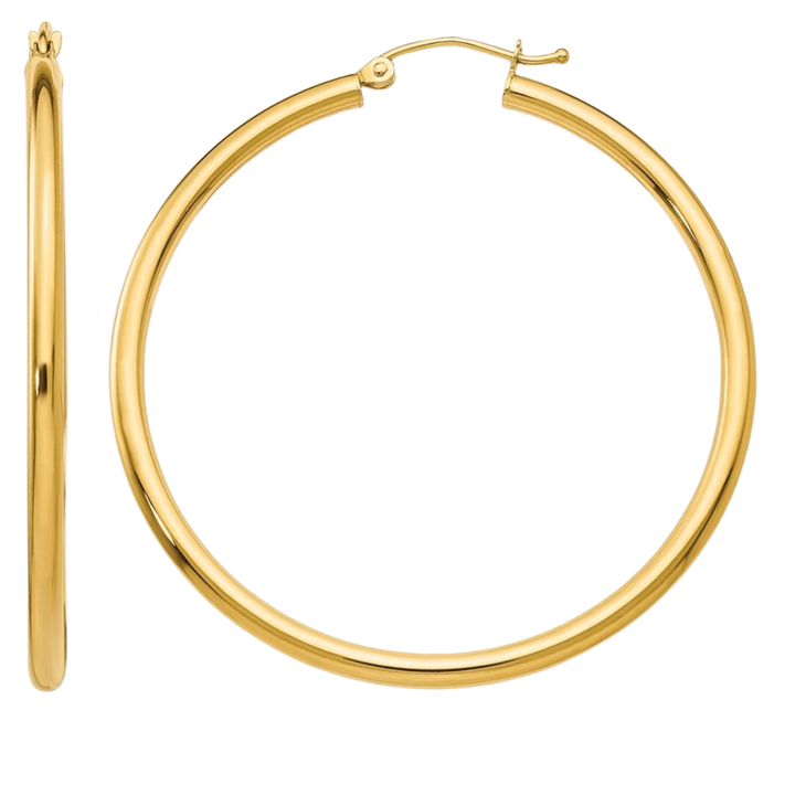 Arracada Tubular Grande 40mmx2mm 10k