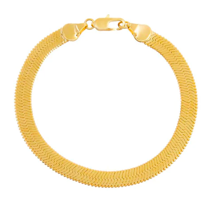 Pulsera Panza De Víbora 18cm 5mm 10k