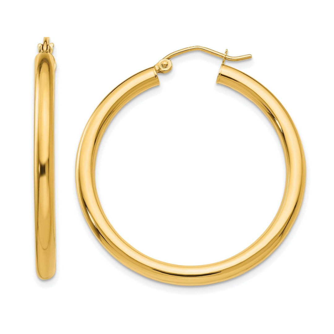 Arracada Tubular  15mm X 2mm 10k