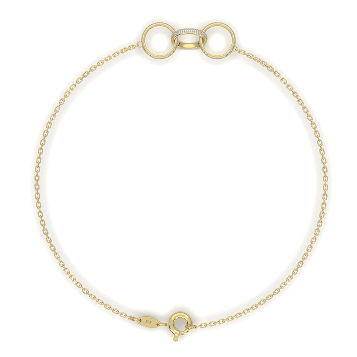 Pulsera Triple Aro Brilloso 18cm 10k