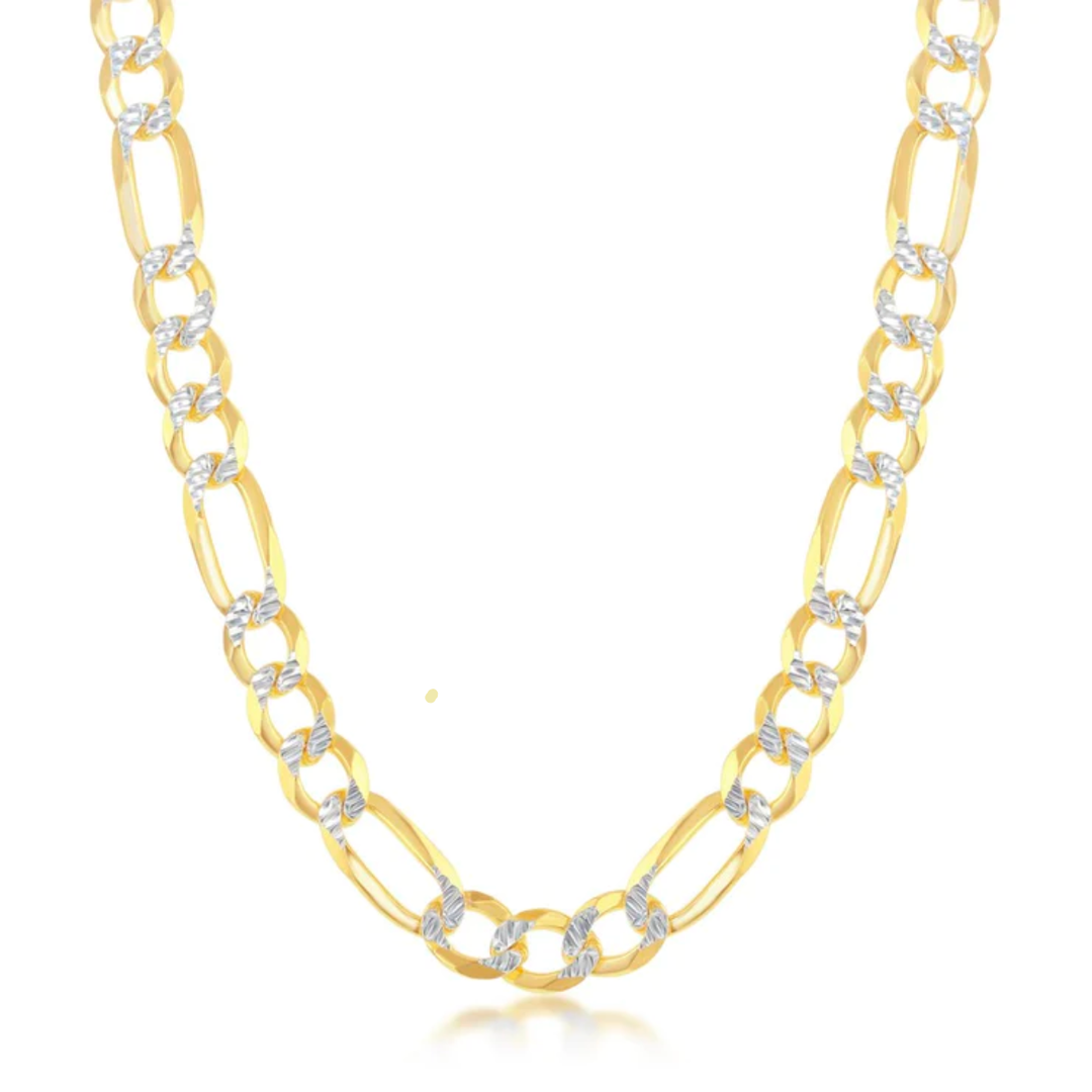 Cadena Figaro Diamantada Oro 10k