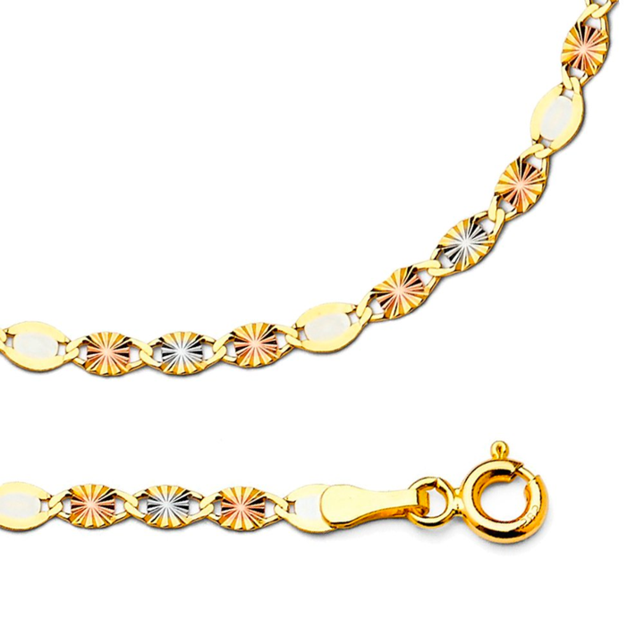 Cadena Valentina Tricolor Estrella 10k 3mm