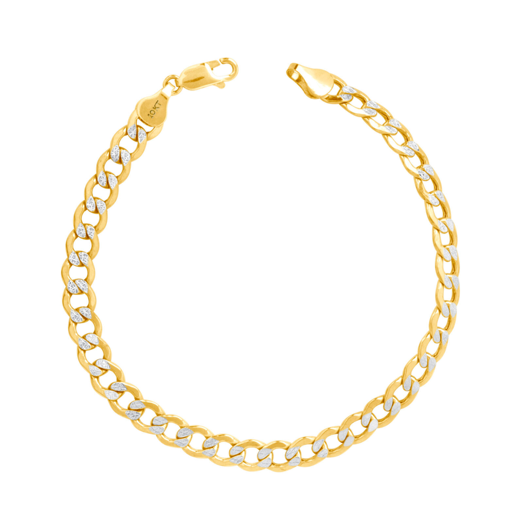 Pulsera Barbada Diamantada 21cm 6.5mm 10k
