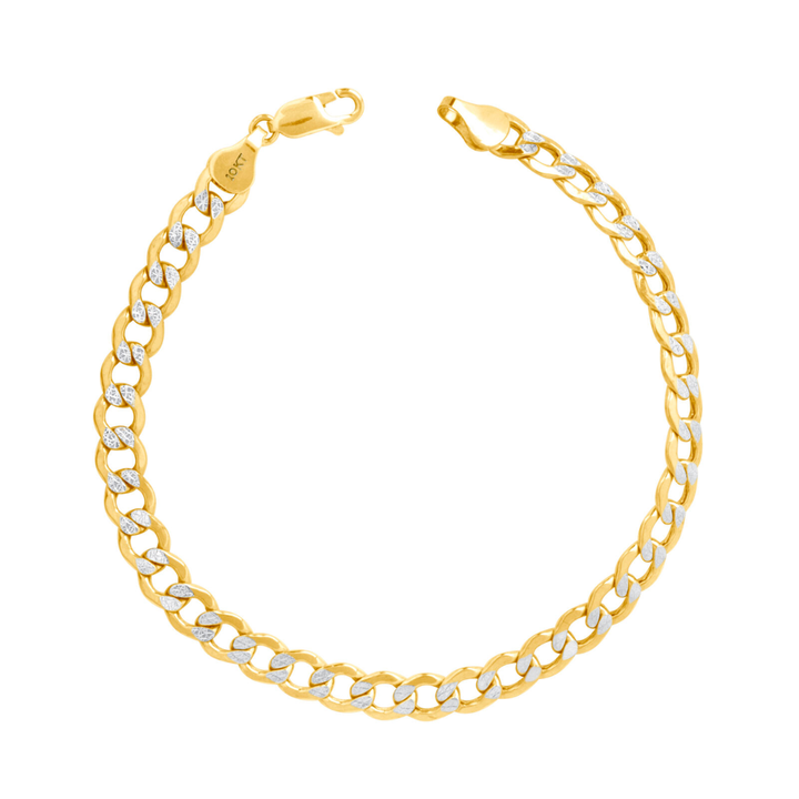 Pulsera Barbada Diamantada 21cm 6.5mm 10k