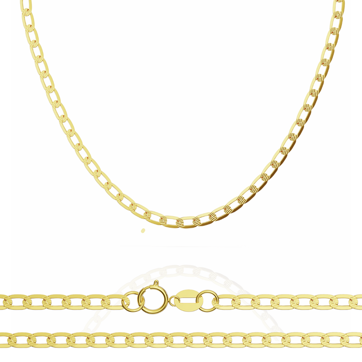 Cadena Barbada Diamantada 1.5mm 10k