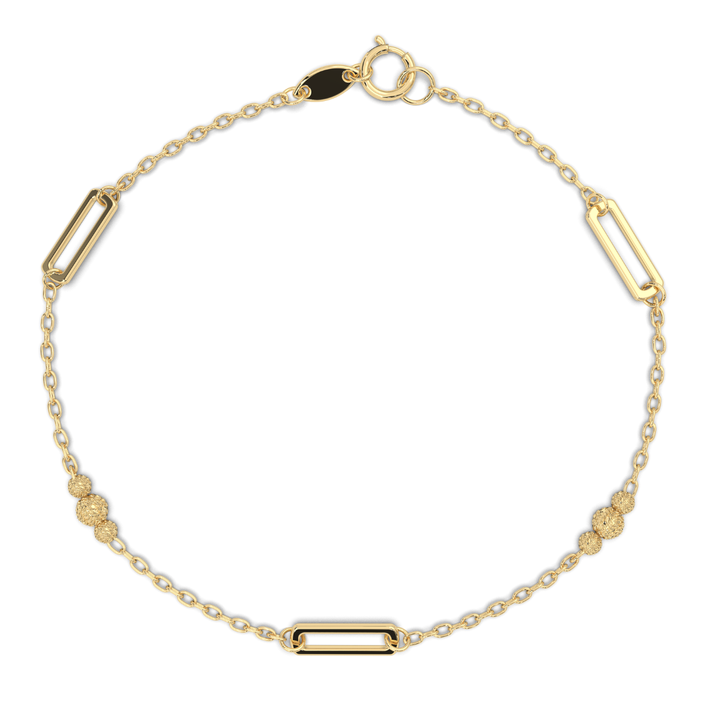 Pulsera Figaro Bolita 10k