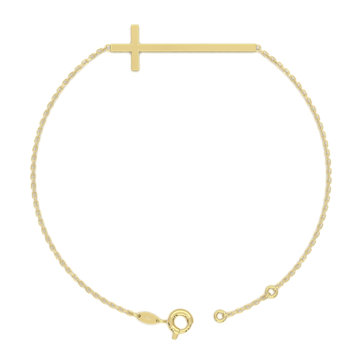 Pulsera Cruz Larga 18cm 10k
