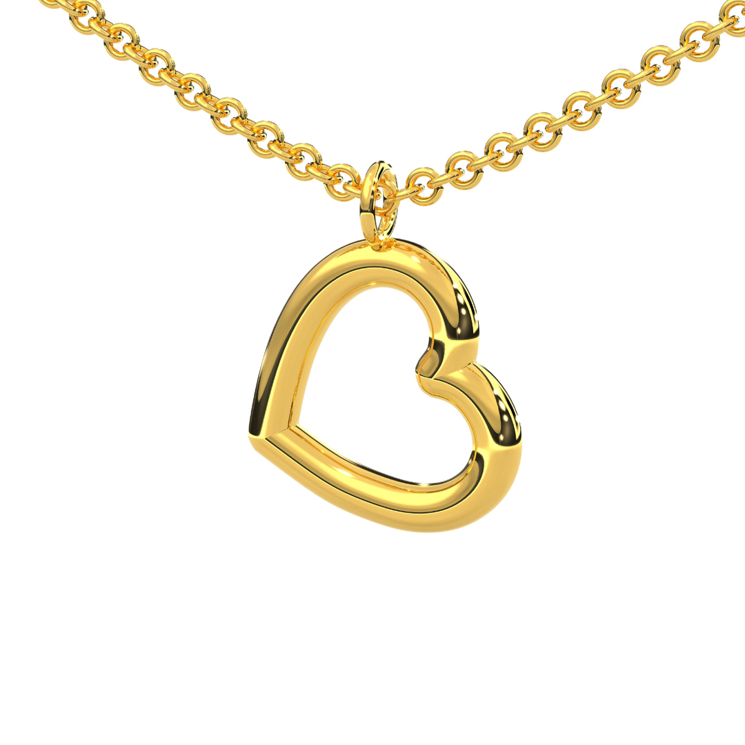 Collar Corazon Chico Tubular 10k