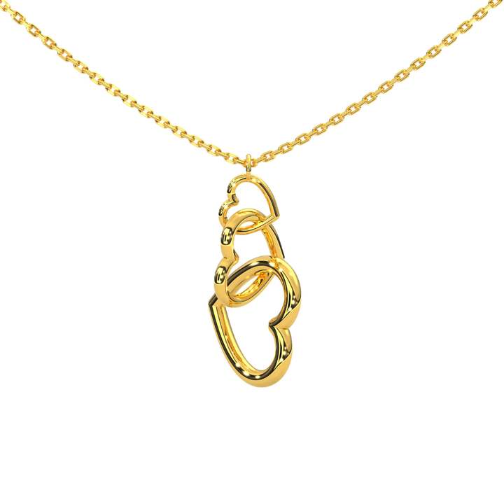 Collar Triple Corazon 10k
