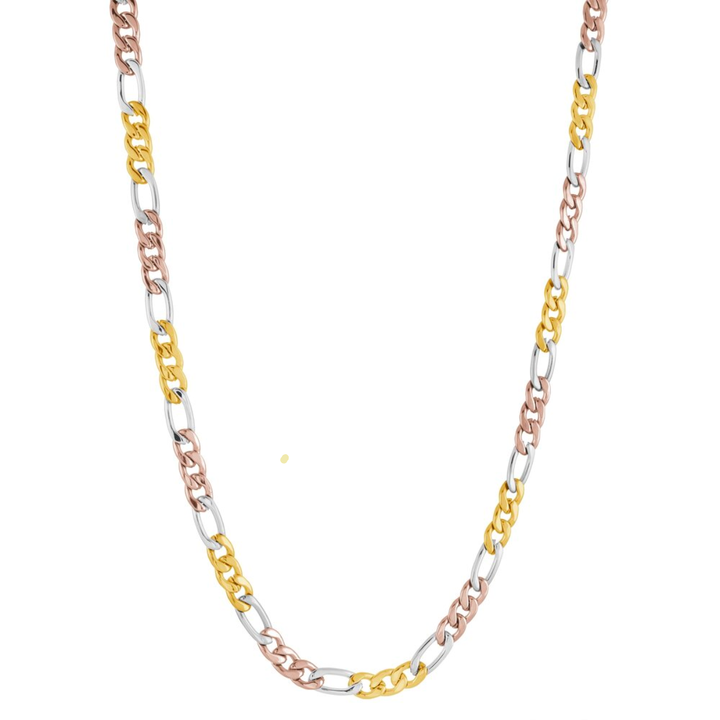 Cadena Figaro 3 Colores Oro 10k 2mm