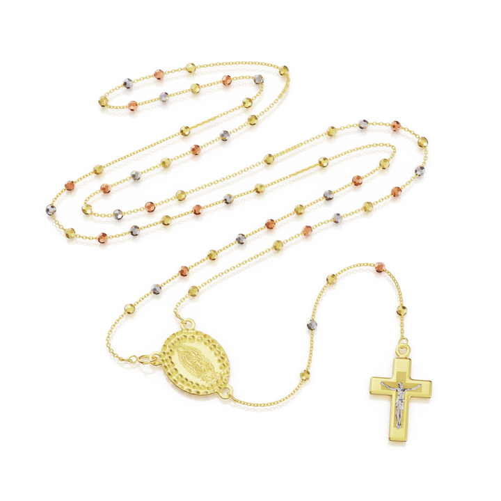 Rosario de Virgen Y Cristo 3 Oros 10k