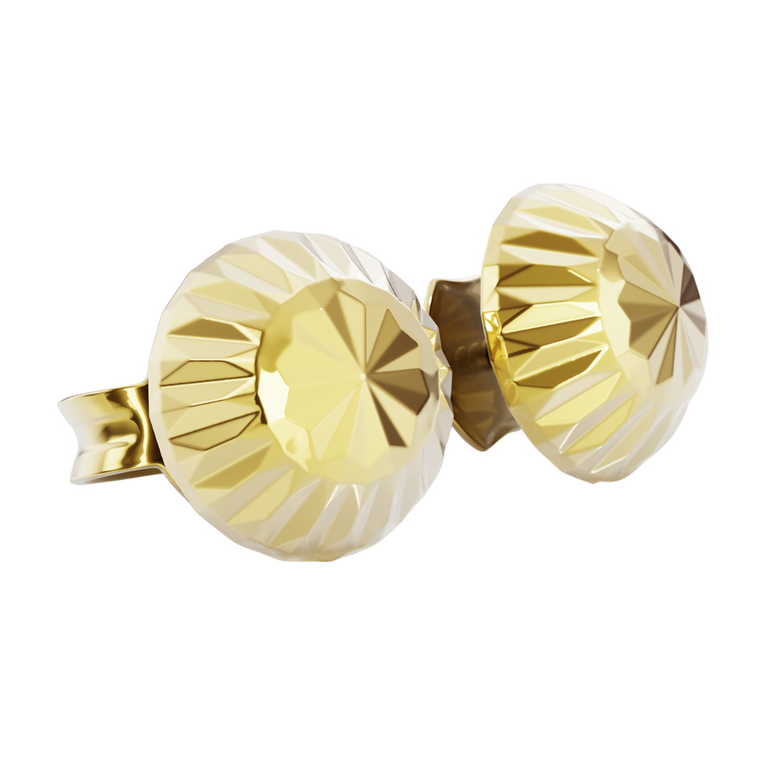 Aretes Broquel Hongo Biselado 4mm x 1.5mm