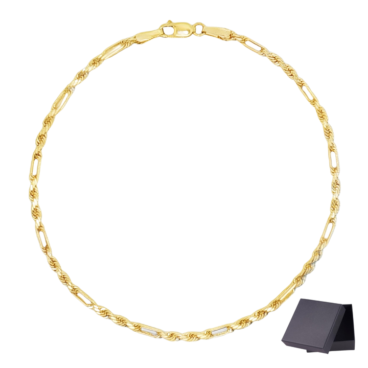 Pulsera Figaro Torzal Milano 10k 2mm