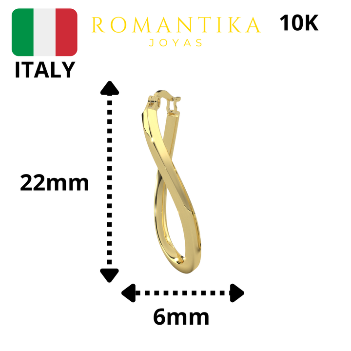 Pendientes Tubular Torcido 10k