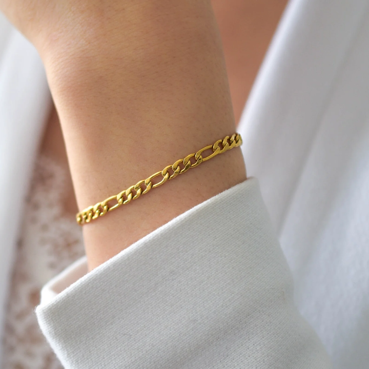 Pulsera Figaro 3x1 3.5mm 10k