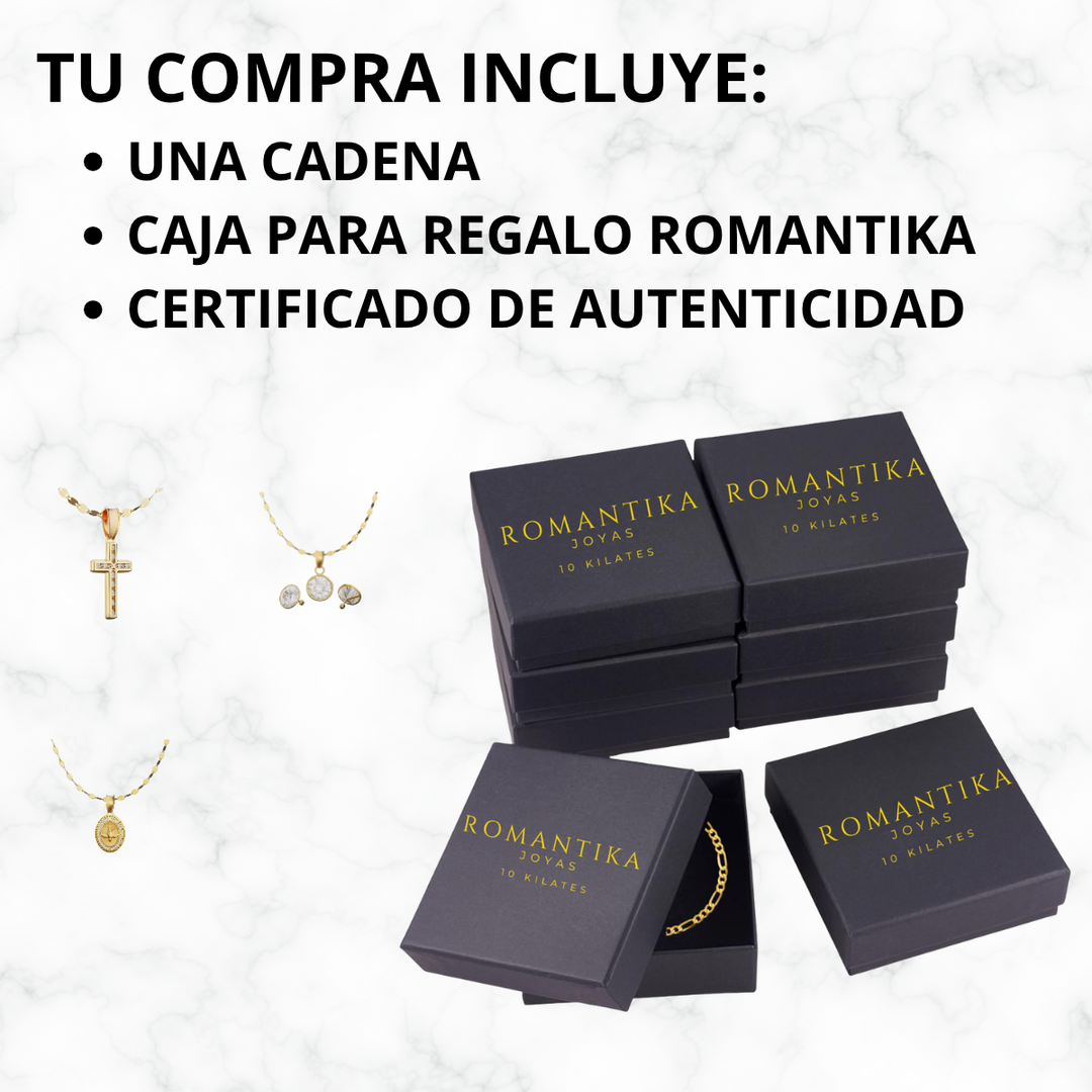 Cadena Bizantina Cuadrada 3mm 10k