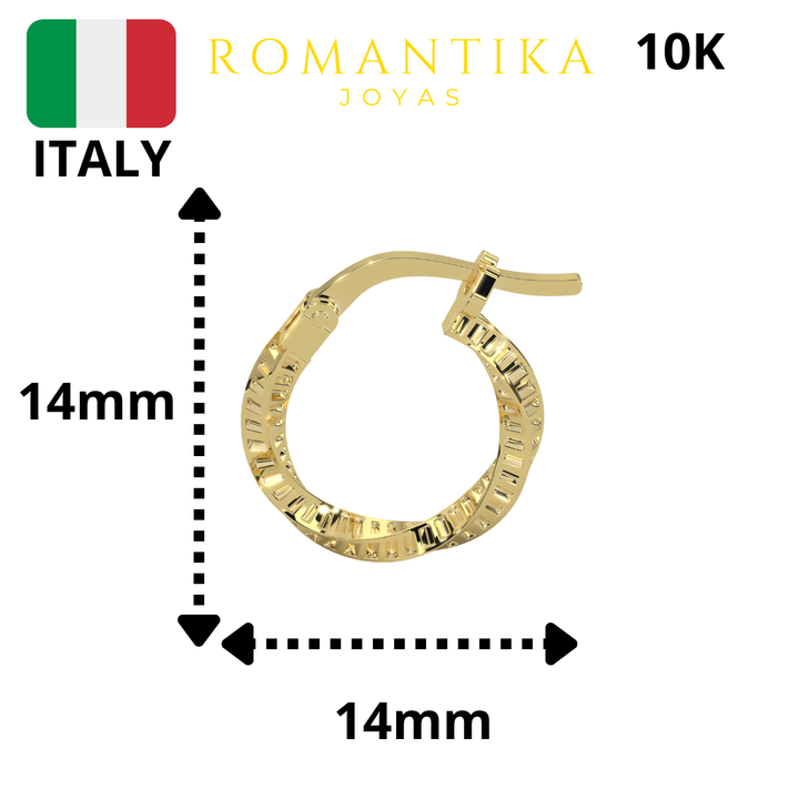 Arete Torcido Facetado 10k
