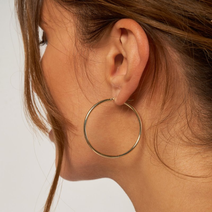 Arracada Tubular Grande 40mmx2mm 10k