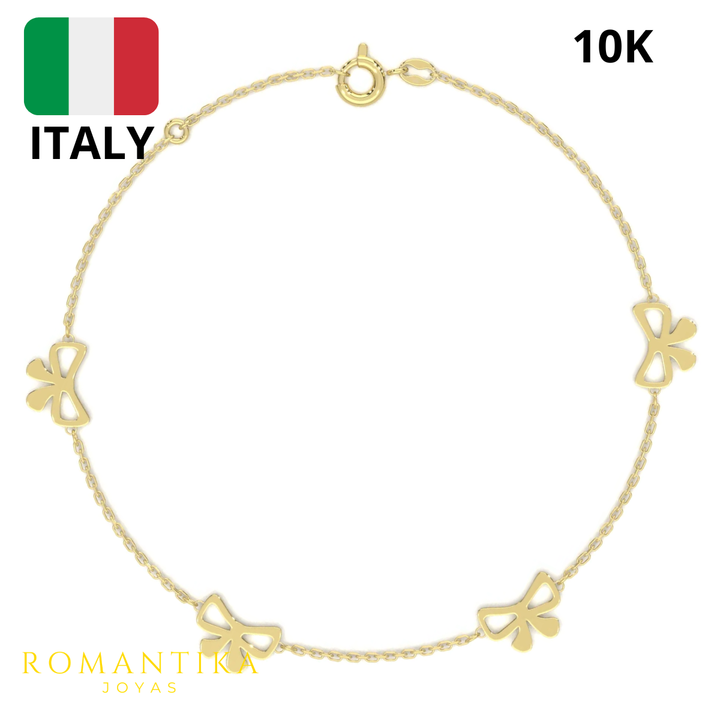 Pulsera 4 Moños 18cm 10k