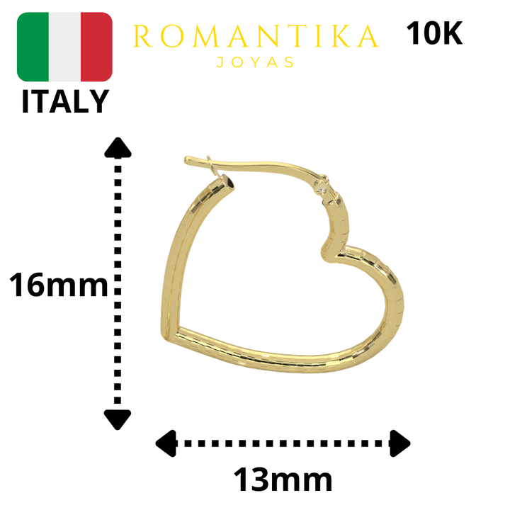 Arracada Corazón Facetado 10k