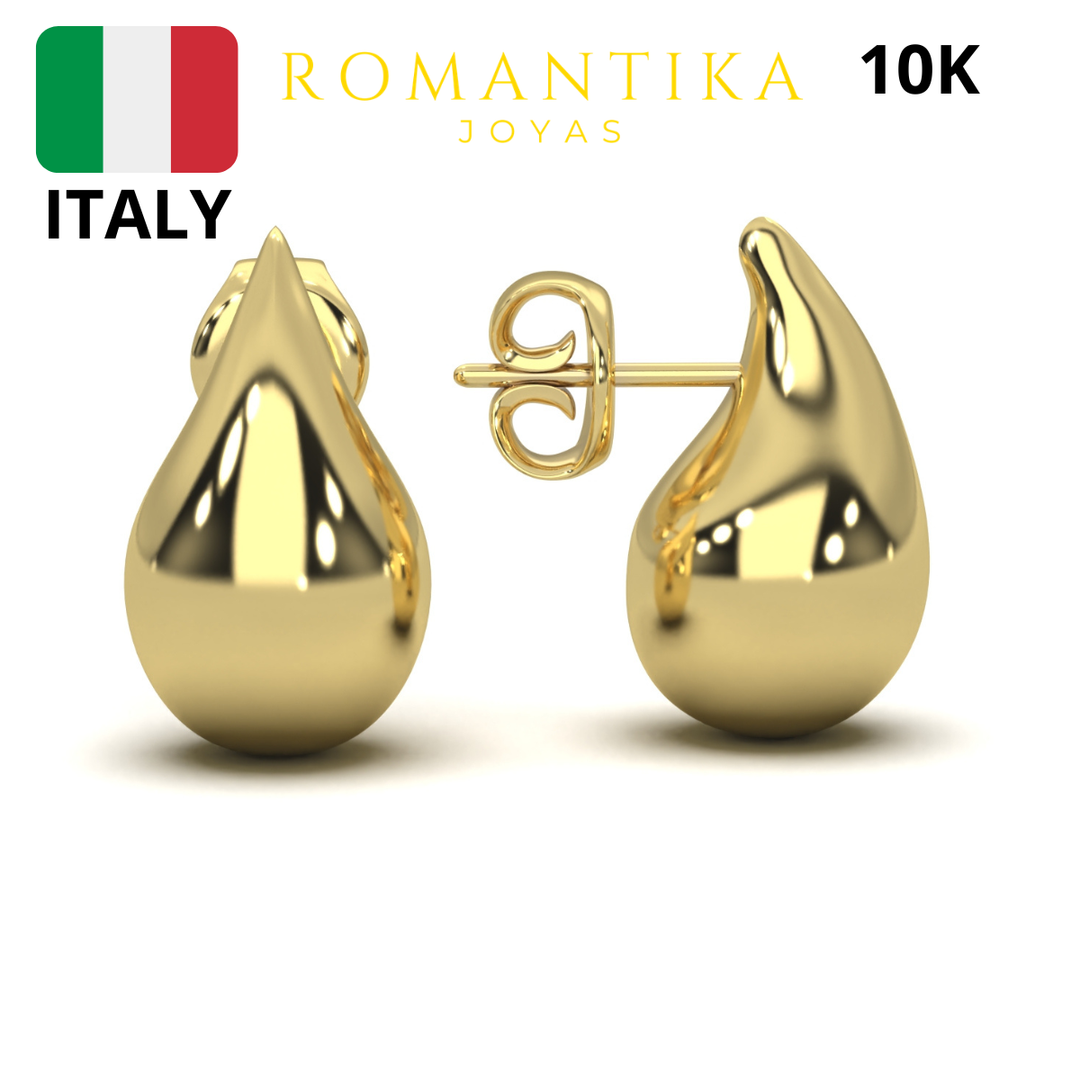 Aretes Lágrima Estilo Bottega 10k