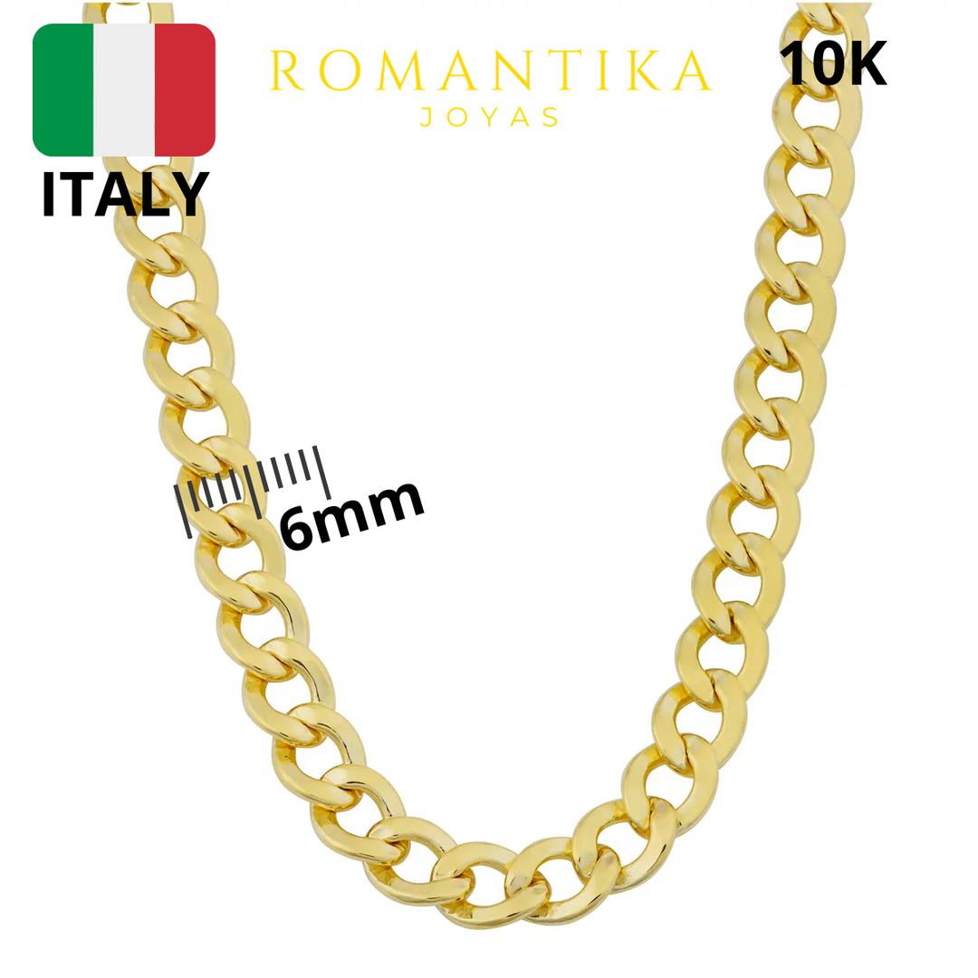 Cadena Barbada Cubana 6mm 10k