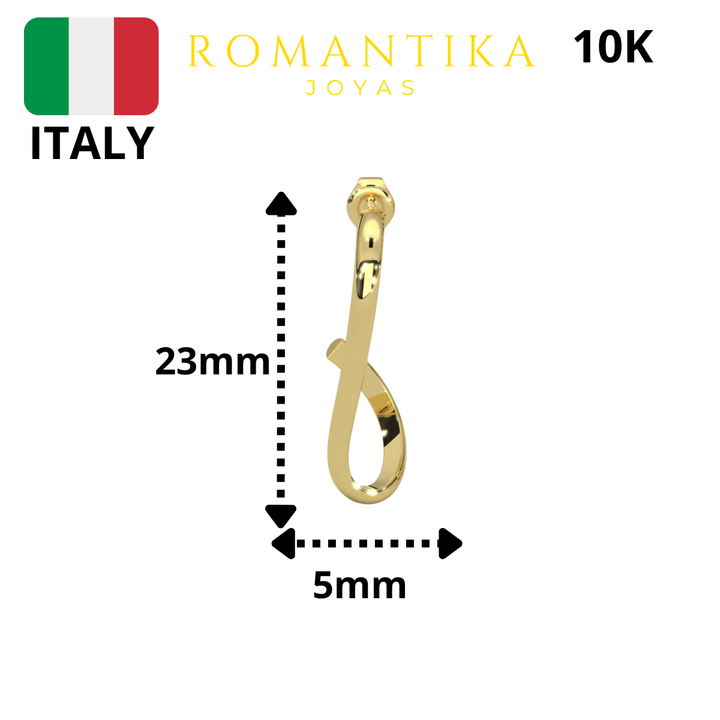 Aretes Pendientes Moño Largo 10k