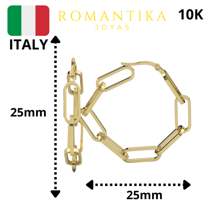 Arete Arracada Paperclip 2.5cm 10k