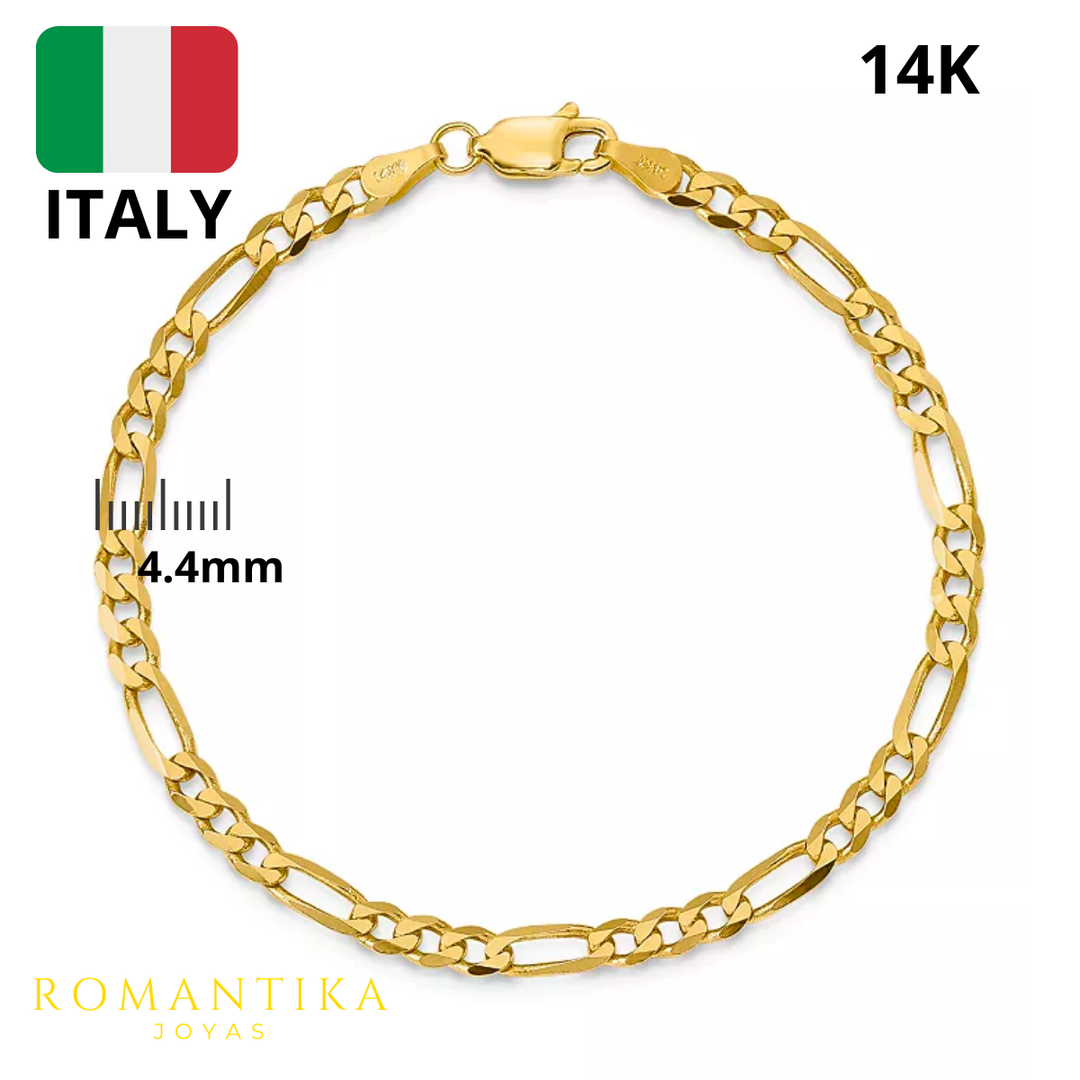 Pulsera Esclava Figaro 4.4mm 14k