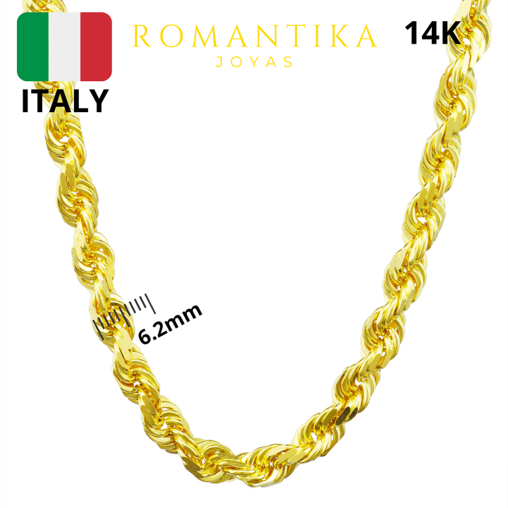 Cadena Torzal Cuerda 6.2mm 14k