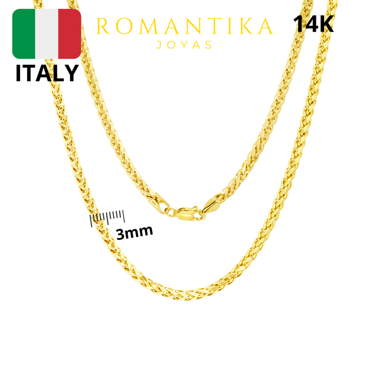 Cadena Espiga Oro 3mm 14k