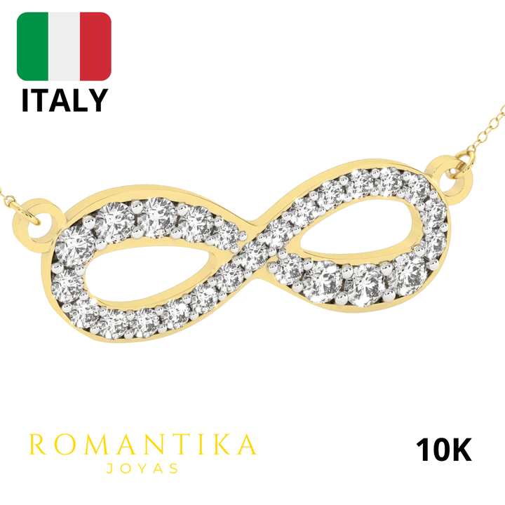 Collar Infinito Brilloso Con Cadena 45cm 10K