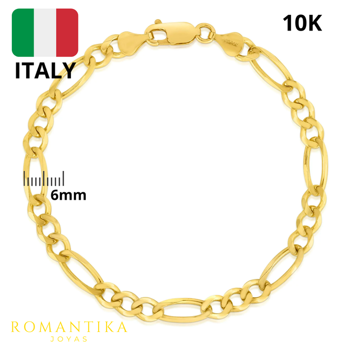 Pulsera Figaro 6mm 10k