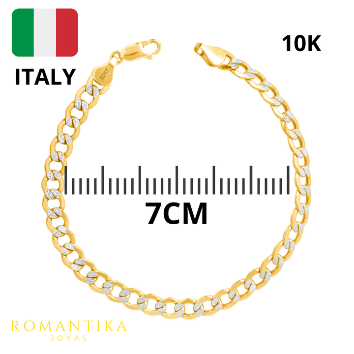 Pulsera Barbada Diamantada 21cm 6.5mm 10k