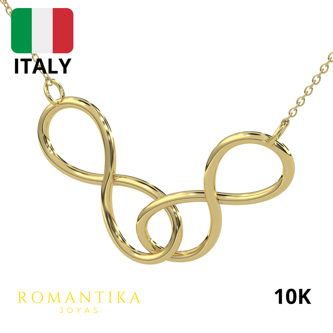 Collar Doble Infinito 45cm 10k