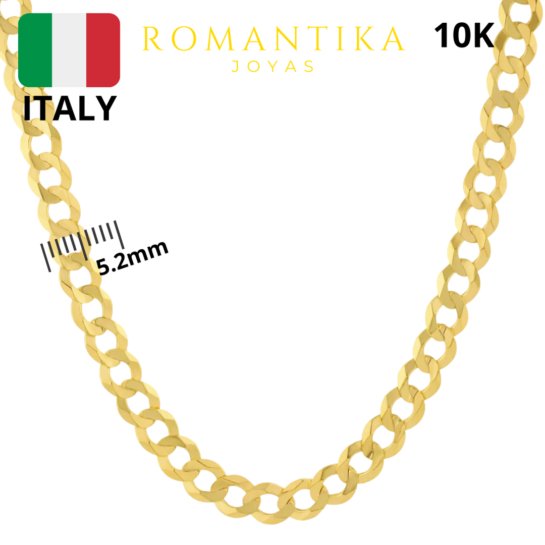 Cadena Barbada Cubana 5.2mm 10k