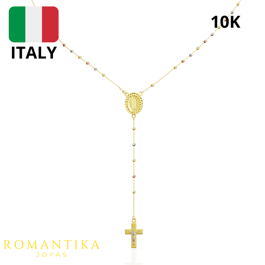 Rosario de Virgen Y Cristo 3 Oros 10k
